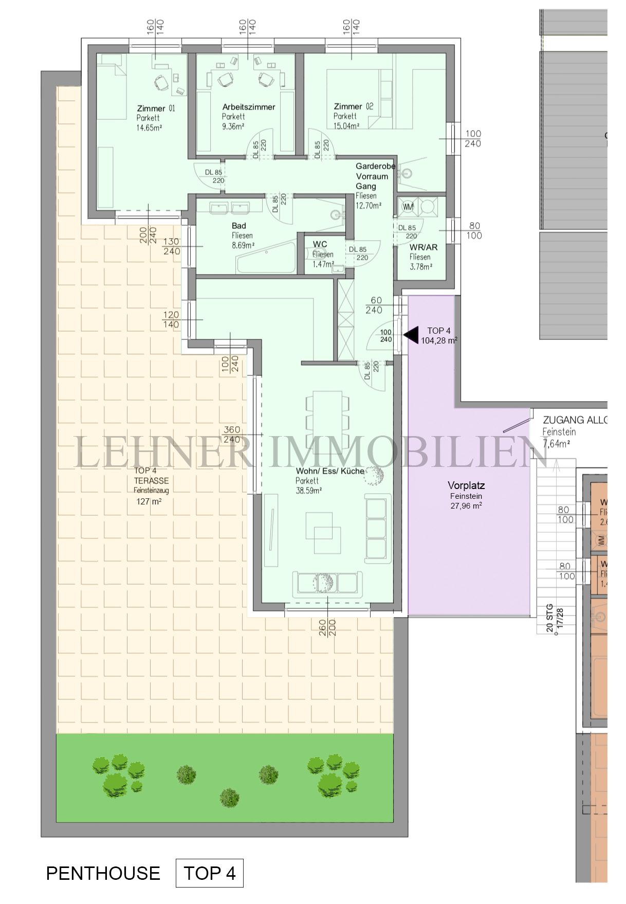 Lehner Immobilien Penthouse Wohnung Hart bei Graz